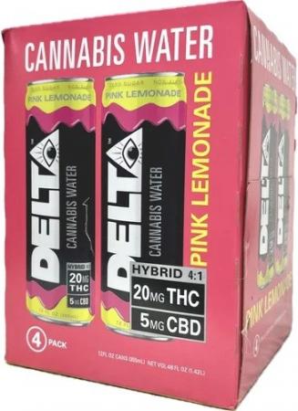 Delta - Pink Lemonade THC Seltzer 20mg (4 pack cans) (4 pack cans)