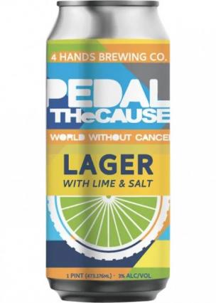 4 Hands Brewing - Pedal the Cause Lager with lime and salt (4 pack cans) (4 pack cans)