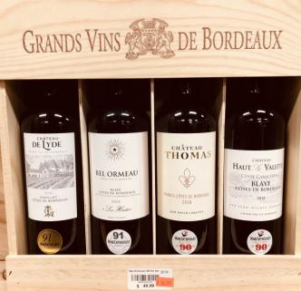Multi producer horizontal - 90pt Bordeaux Gift Set 4pk 2018 (750ml 4 pack) (750ml 4 pack)