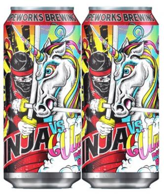 Pipeworks Brewing - Ninja VS Unicorn Double IPA (4 pack cans) (4 pack cans)