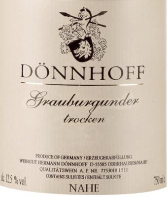Weingut Donnhoff Grauburgunder Trocken 2021 (750ml) (750ml)